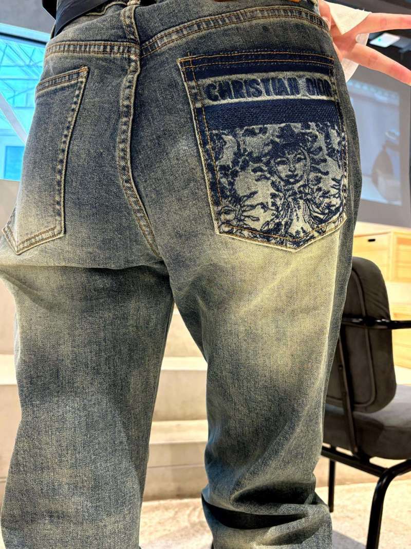 Vintage Wash Straight-Leg Jeans - Medium Blue Denim view