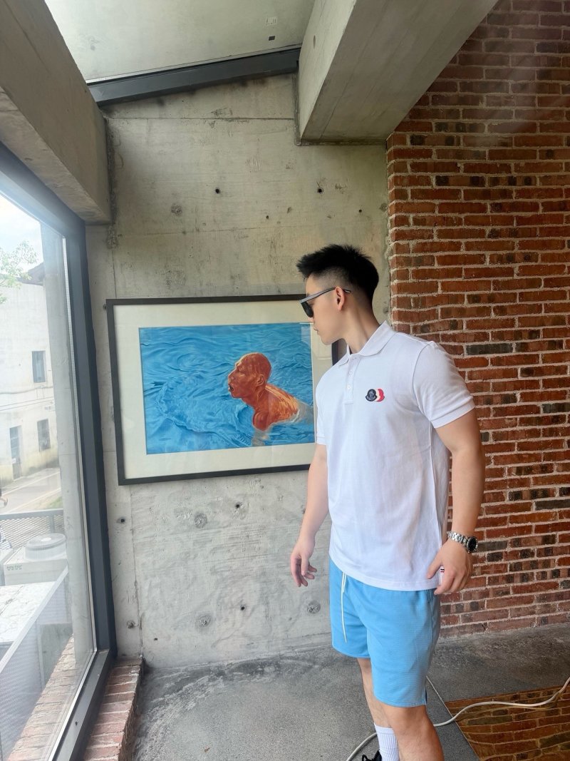 Moncler White Short Sleeve Polo T-Shirt