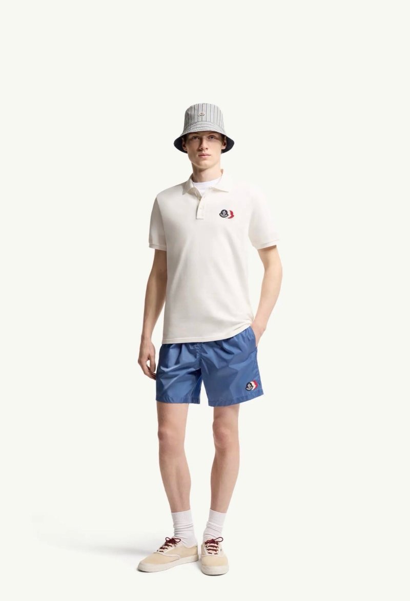 Moncler White Short Sleeve Polo T-Shirt view