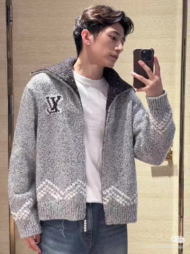 Louis Vuitton Grey Knit Zip Cardigan Jacket view