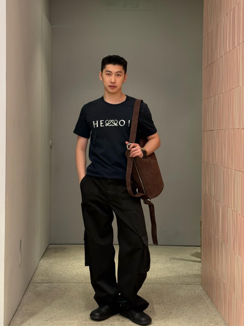 Hermes Black Logo Print Short Sleeve T-Shirt view
