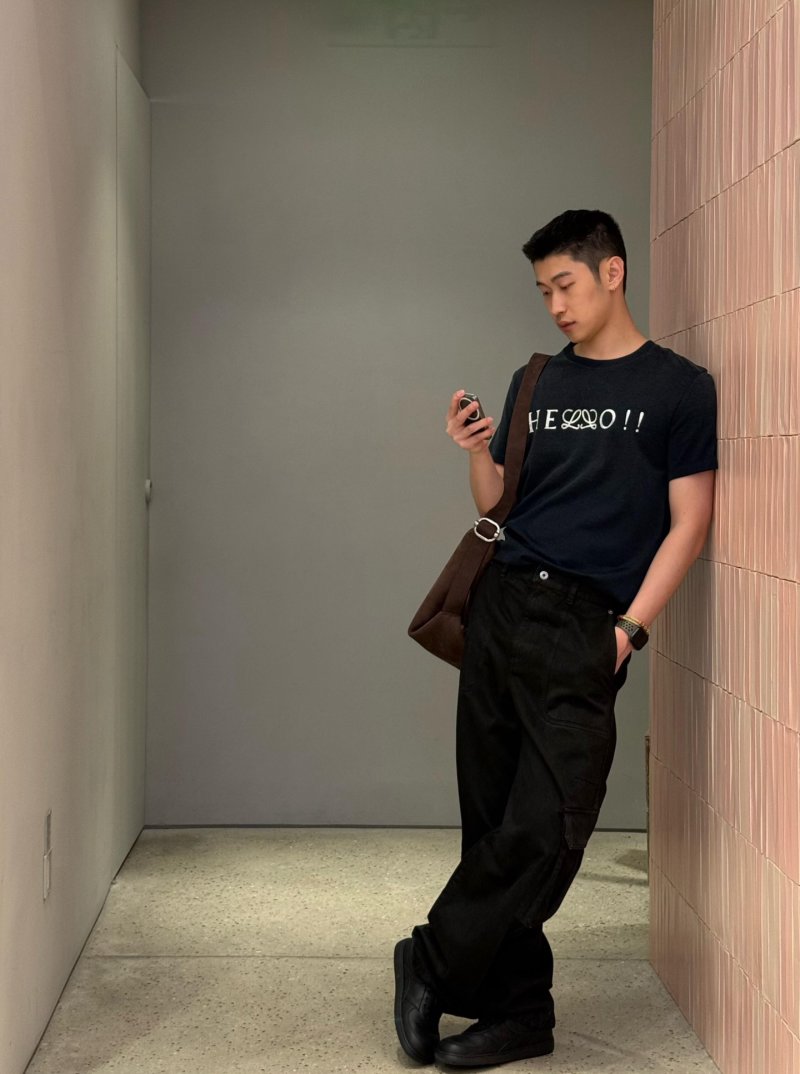 Hermes Black Logo Print Short Sleeve T-Shirt view