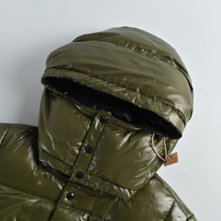 Moncler Green & Brown Quilted Down Jacket view 7