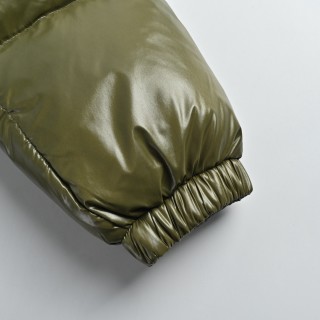 Moncler Green & Brown Quilted Down Jacket view 8