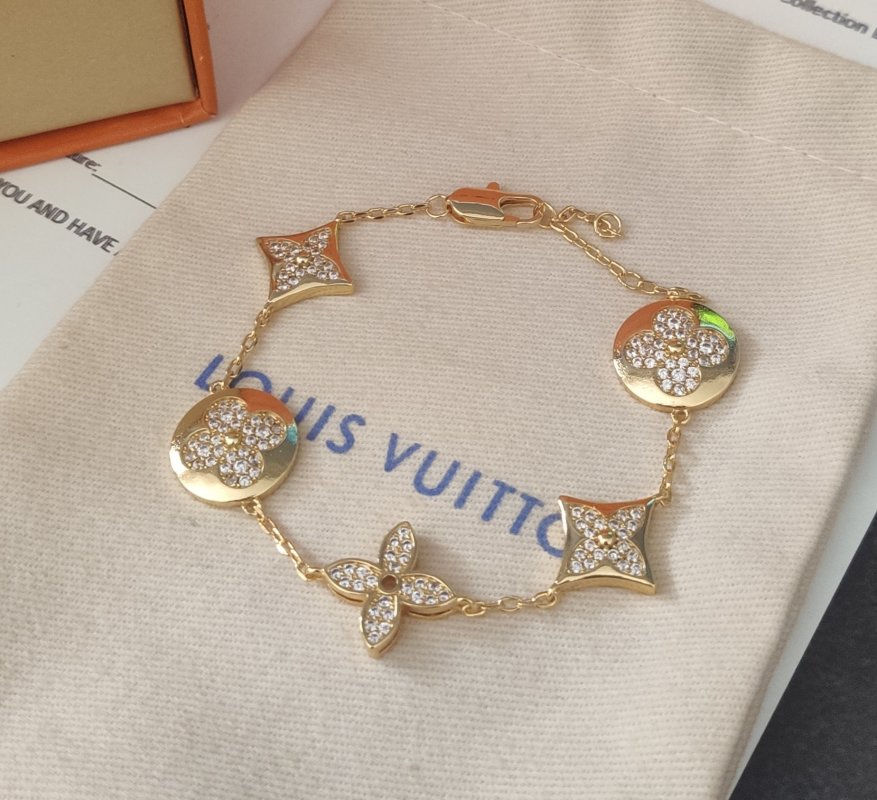Louis Vuitton Star Flower Crystal Gold Bracelet