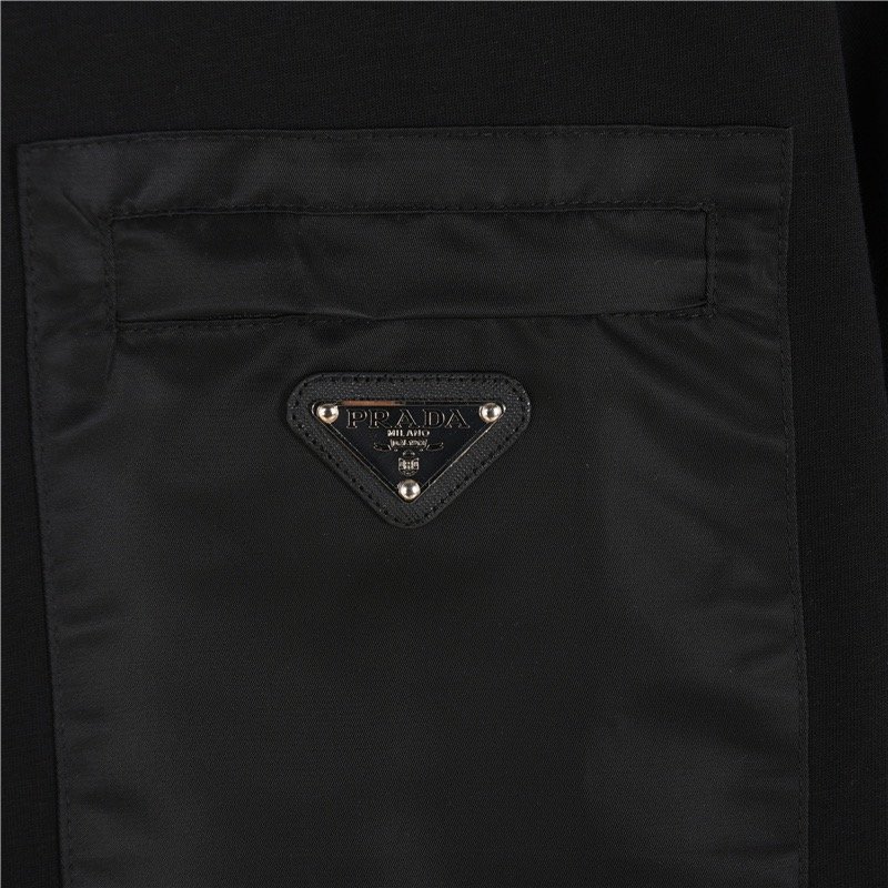 Prada Black Short Sleeve T-Shirt with Chest Logo view
