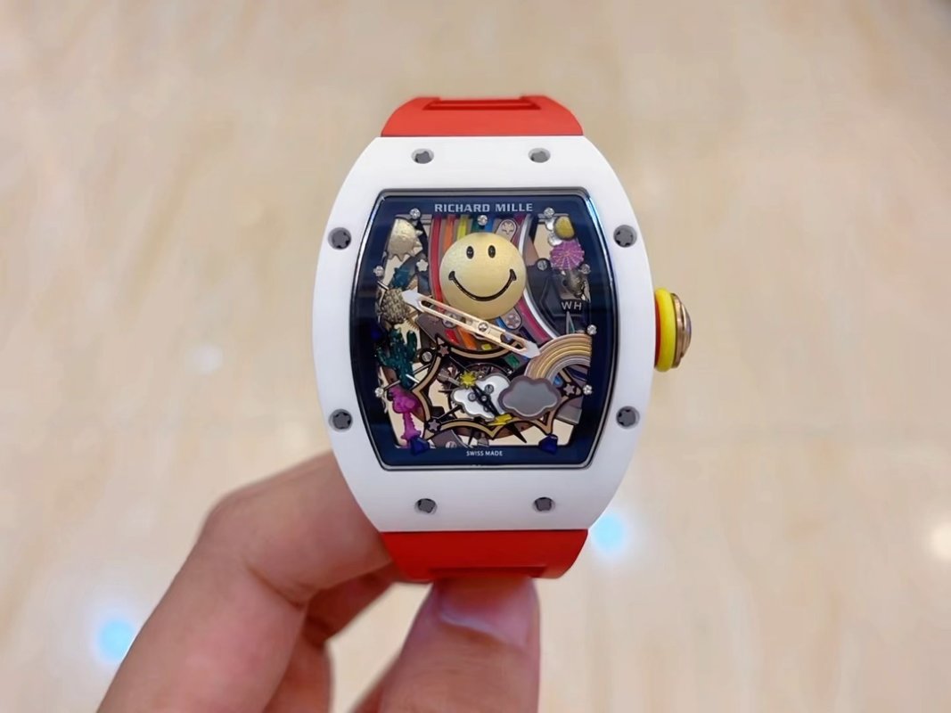 Richard Mille RM88 Smiley Automatic White Red Rubber
