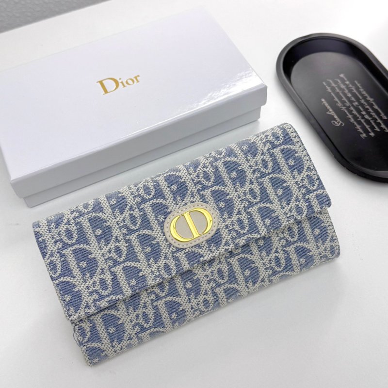 Dior 0938 CD Monogram Wallet Cream/Blue