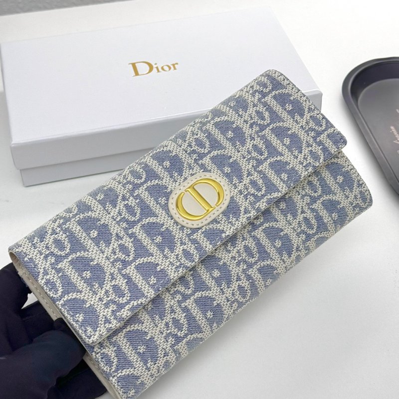 Dior 0938 CD Monogram Wallet Cream/Blue view
