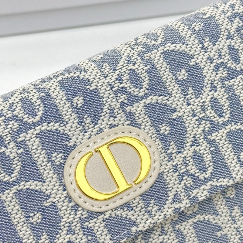 Dior 0938 CD Monogram Wallet Cream/Blue view