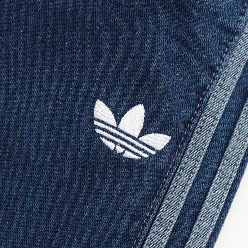 Adidas Three Stripes Medium Wash Wide-Leg Denim Jeans view