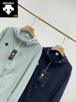 Descente Navy Hooded Lightweight Sun-Protection Jacket view 4