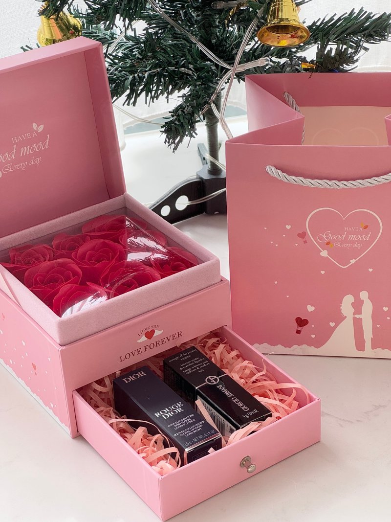 Dior Rouge Magnetic Lipstick & Armani Beauty Love Forever Gift Set view