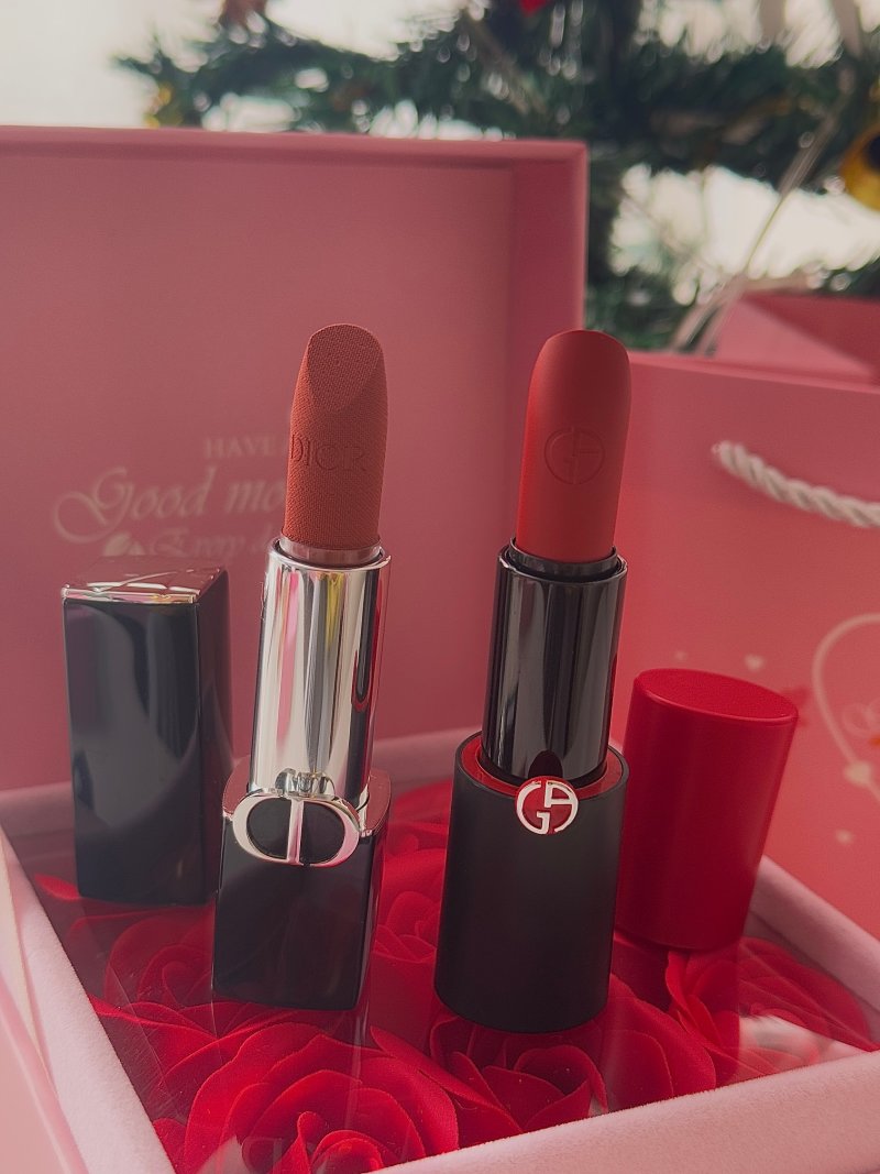 Dior Rouge Magnetic Lipstick & Armani Beauty Love Forever Gift Set view