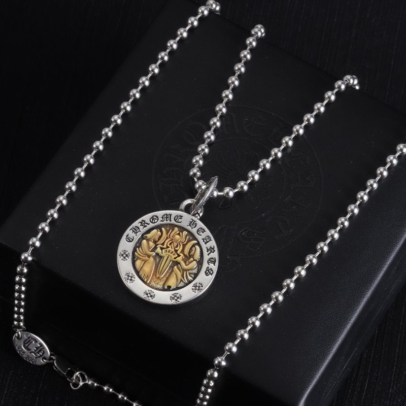 Chrome Hearts Angel Medallion Silver & Gold Necklace view