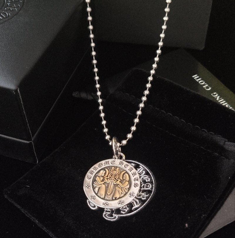 Chrome Hearts Angel Medallion Silver & Gold Necklace view