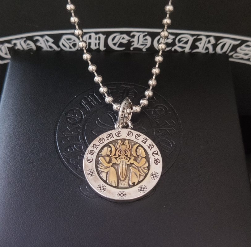 Chrome Hearts Angel Medallion Silver & Gold Necklace view