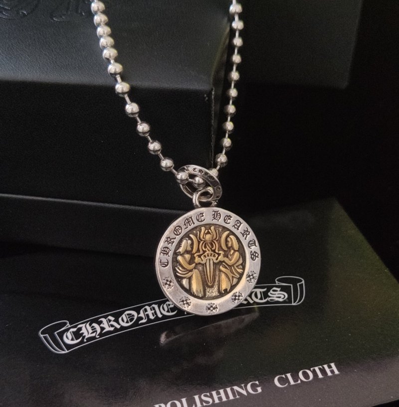 Chrome Hearts Angel Medallion Silver & Gold Necklace view