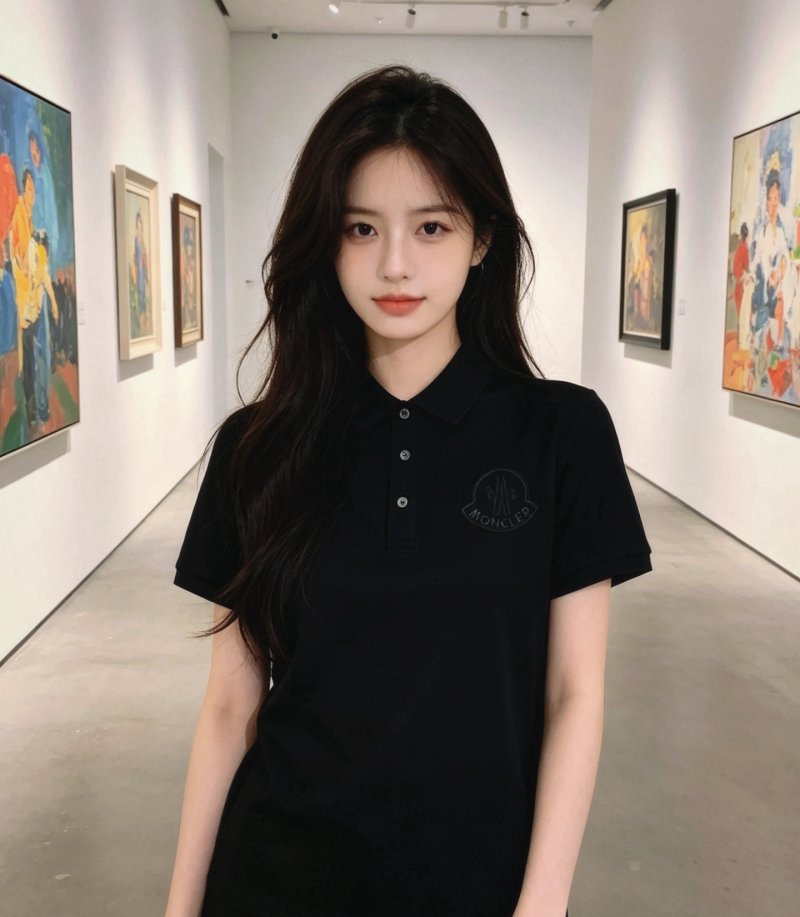Moncler Black Short-Sleeve Polo Shirt