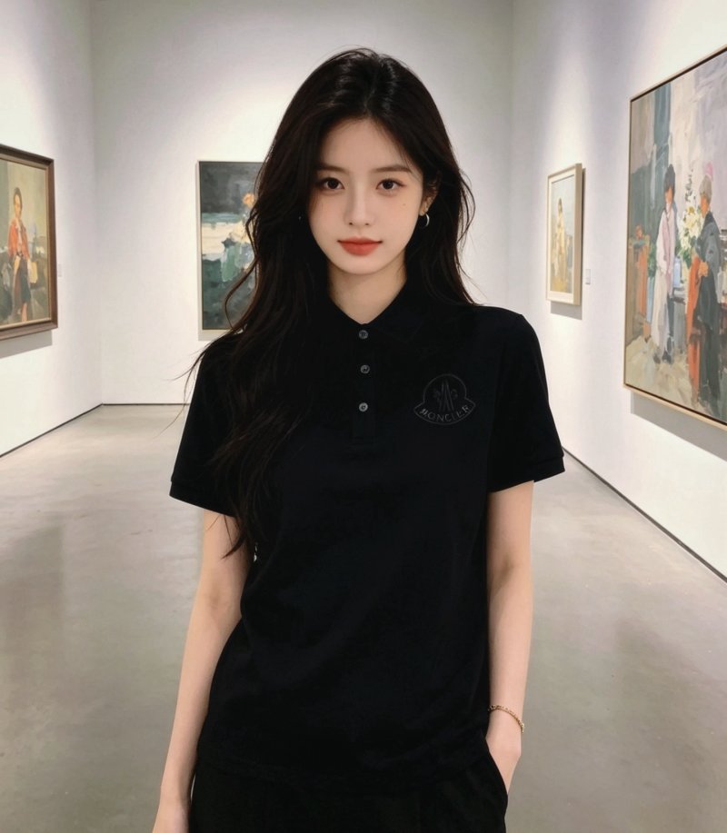 Moncler Black Short-Sleeve Polo Shirt view