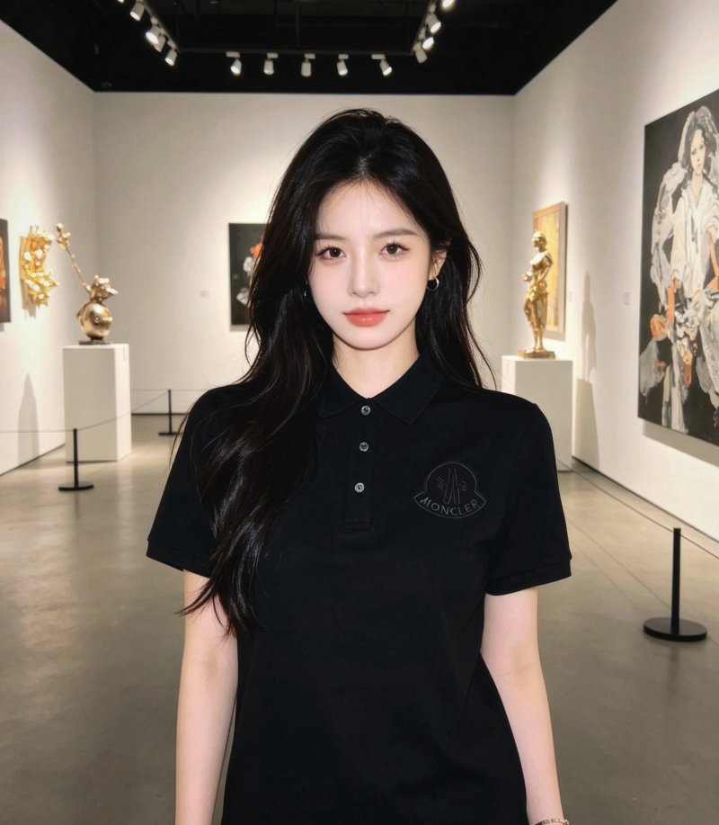 Moncler Black Short-Sleeve Polo Shirt view