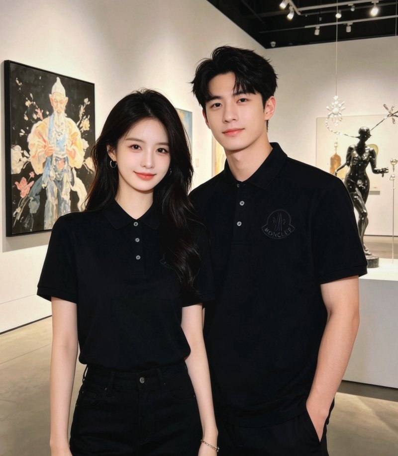 Moncler Black Short-Sleeve Polo Shirt view