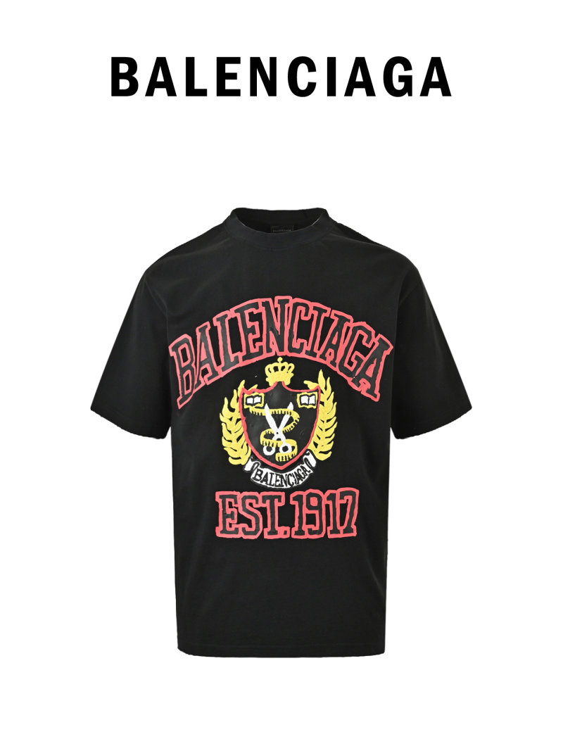 Balenciaga Est.1917 Crown Logo Black T-Shirt view