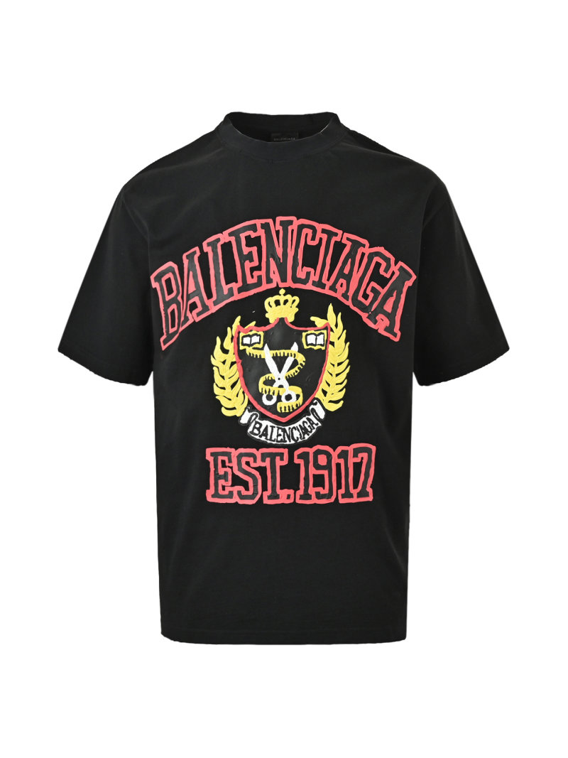 Balenciaga Est.1917 Crown Logo Black T-Shirt view