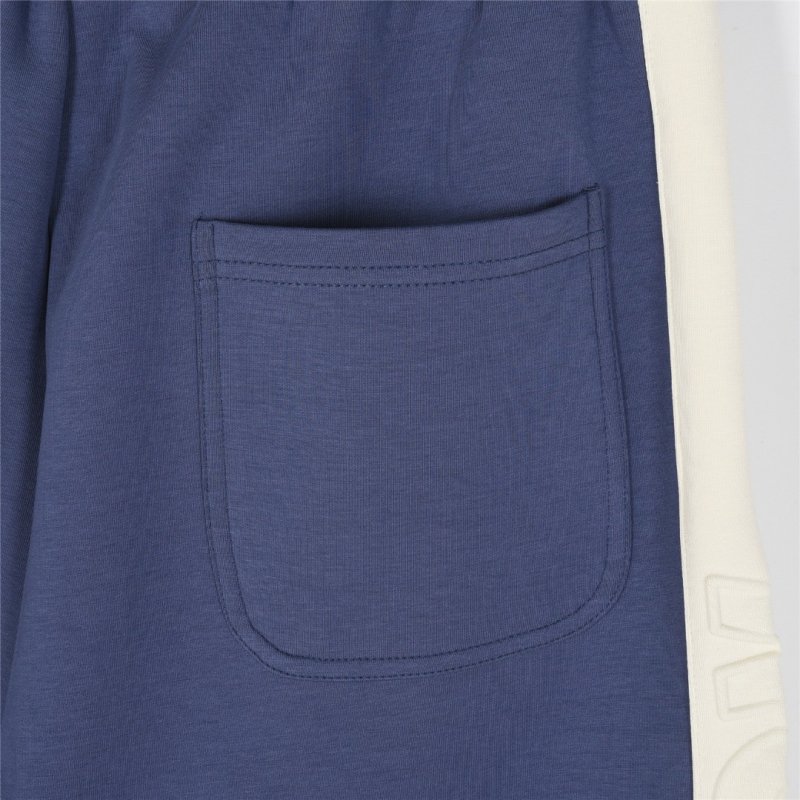 Blue Denim Knee-Length Shorts with Drawstring view