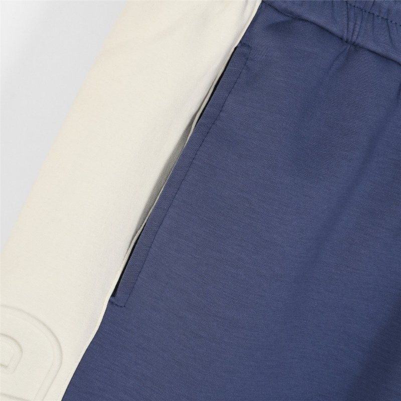 Blue Denim Knee-Length Shorts with Drawstring view
