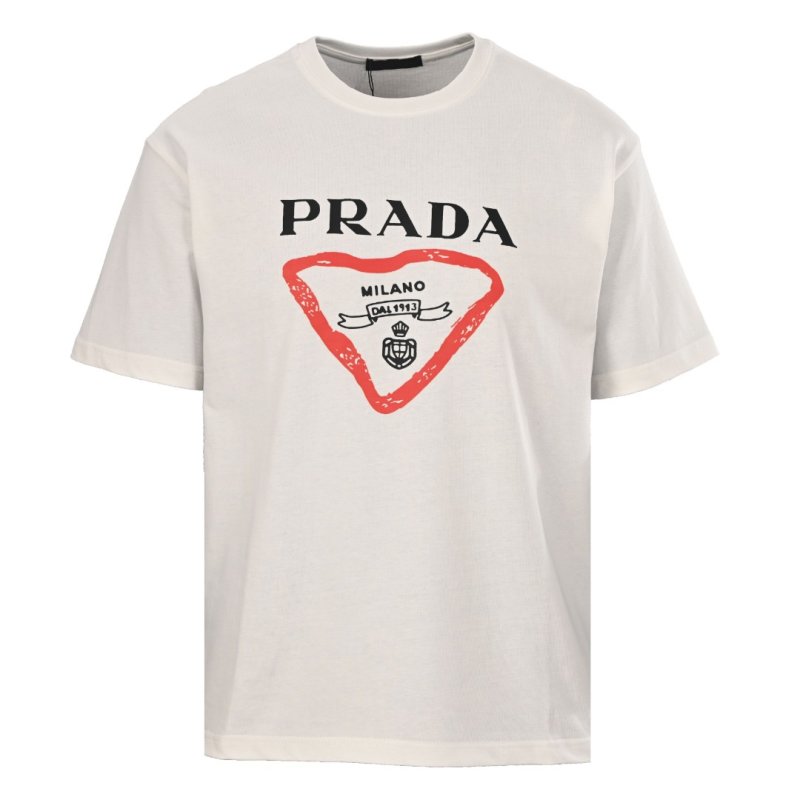 Prada Milano Triangle Logo White T-Shirt view