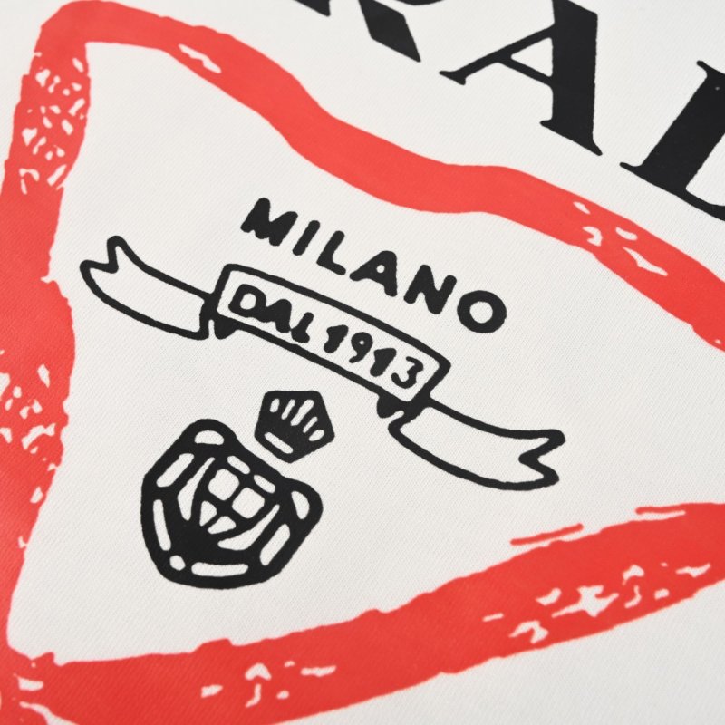 Prada Milano Triangle Logo White T-Shirt view