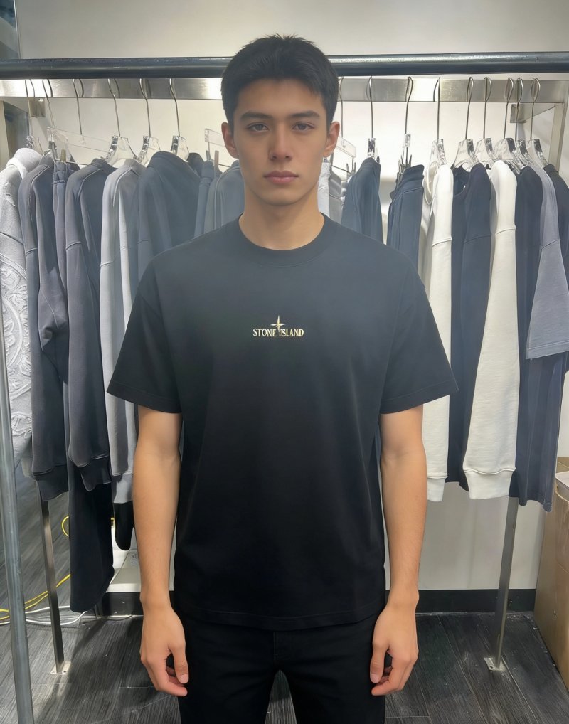 Stone Island Compass Circle Grey T-Shirt view