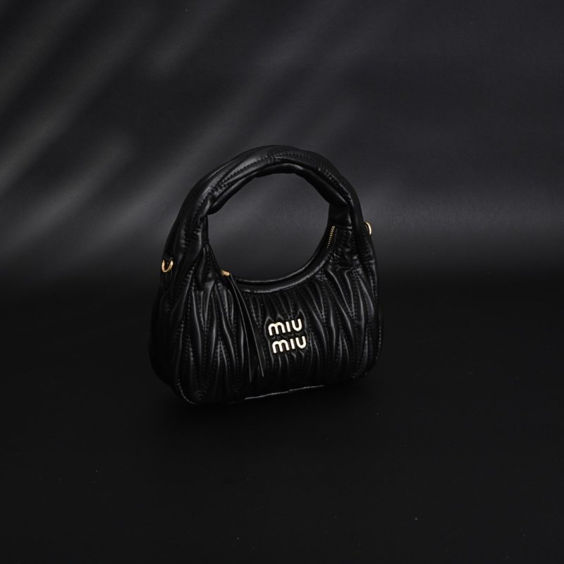 Miu Miu Wander Black Quilted Hobo Bag view