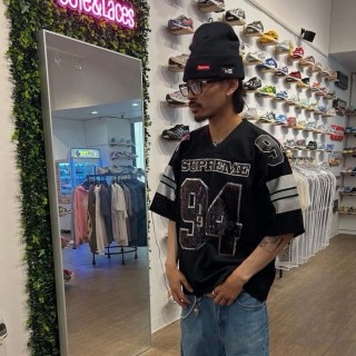 Supreme Black '94' Jersey T-Shirt with Gray Stripes view 6