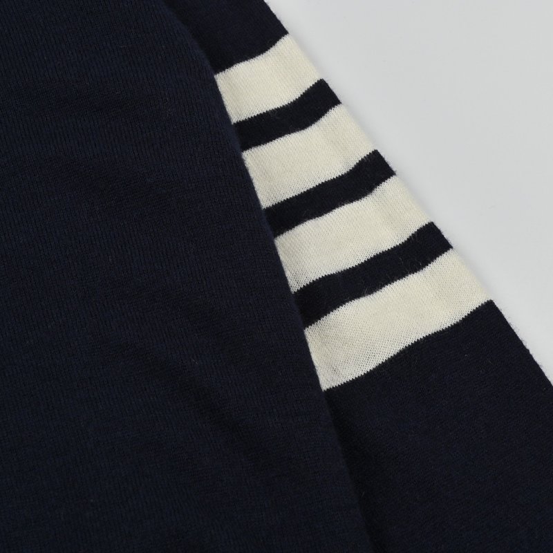 Essentials Black Sweatshirt with White Striped Sleeve Detail view