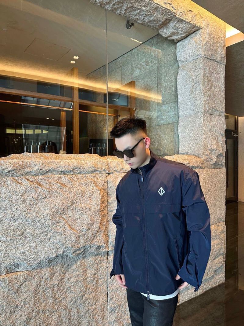 Navy Zip-Up Lightweight Jacket with Diamond Logo