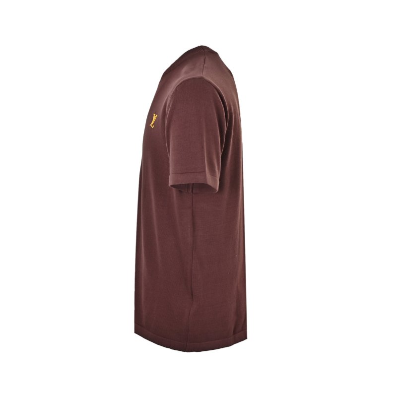 Louis Vuitton Brown Crewneck T-Shirt with Gold LV Logo view