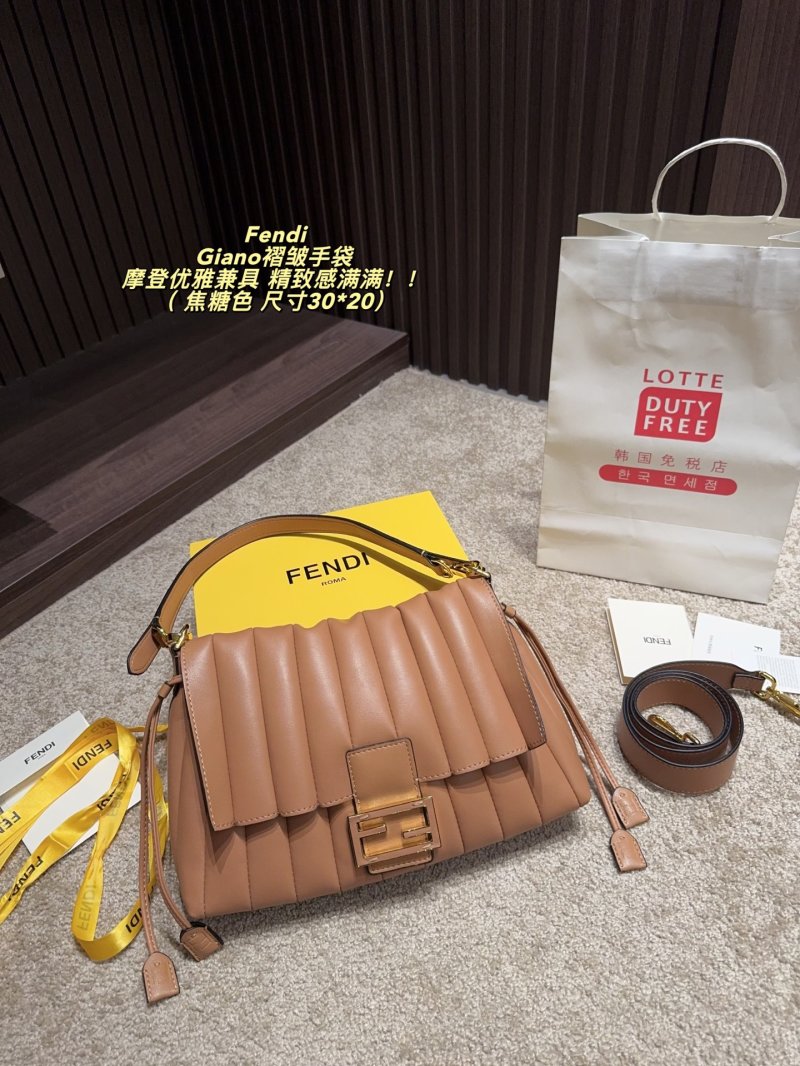 Fendi Giano Pleated Black Shoulder Bag view