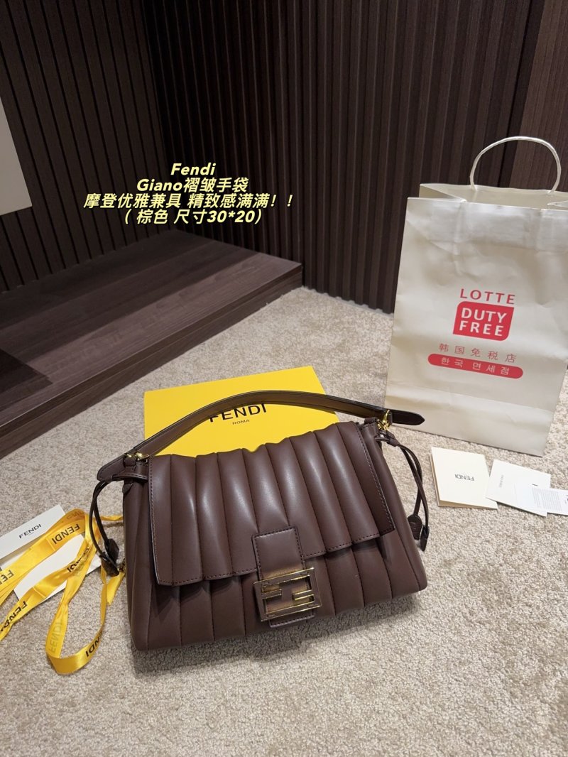 Fendi Giano Pleated Black Shoulder Bag view