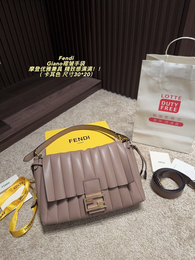 Fendi Giano Pleated Black Shoulder Bag view