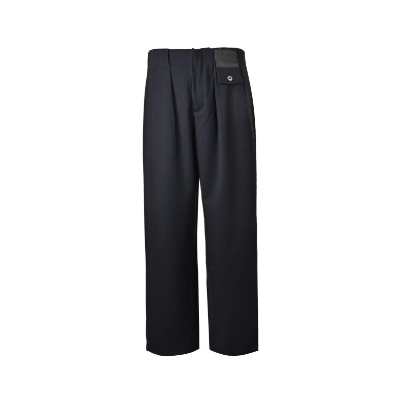 Black Wide-Leg Trousers with Belt view