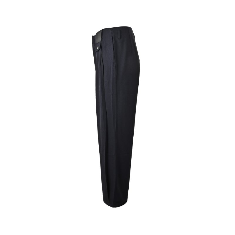 Black Wide-Leg Trousers with Belt view