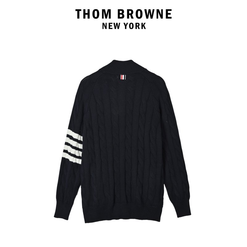 Navy Blue Striped Sleeve Zip Cardigan view