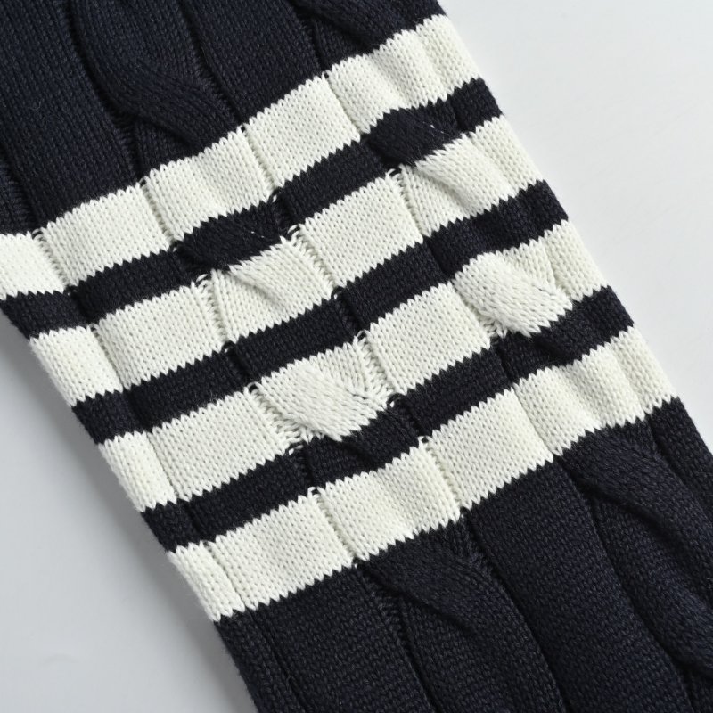 Navy Blue Striped Sleeve Zip Cardigan view