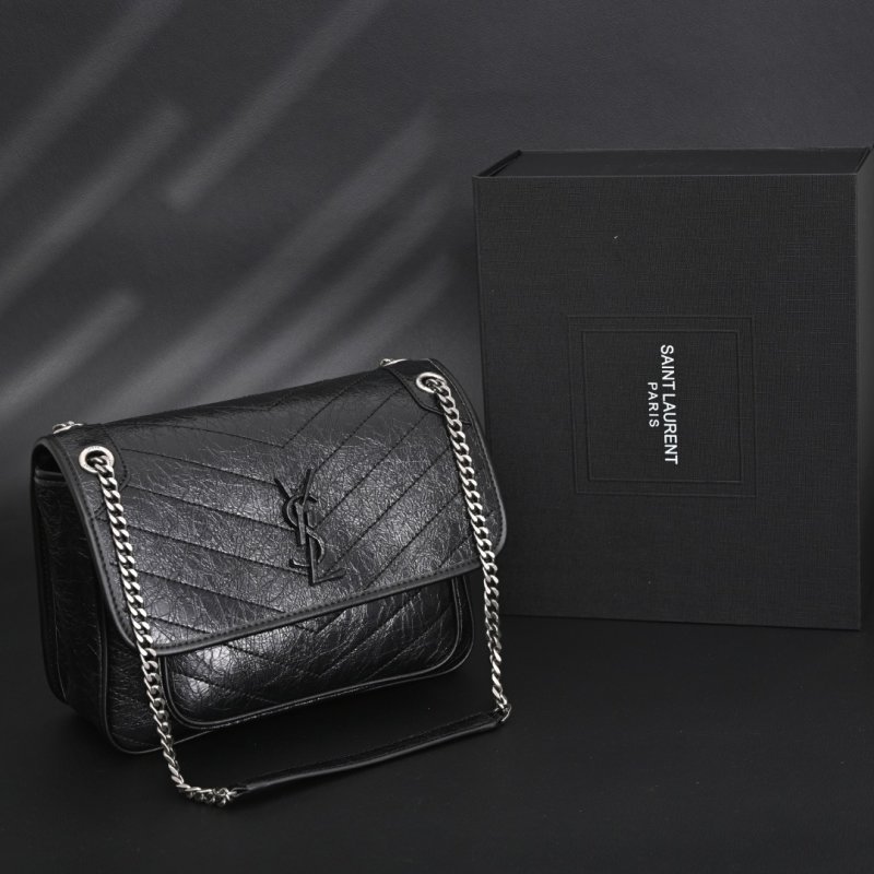 Saint Laurent Niki Black Quilted Chain Shoulder Bag
