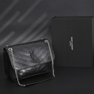Saint Laurent Niki Black Quilted Chain Shoulder Bag