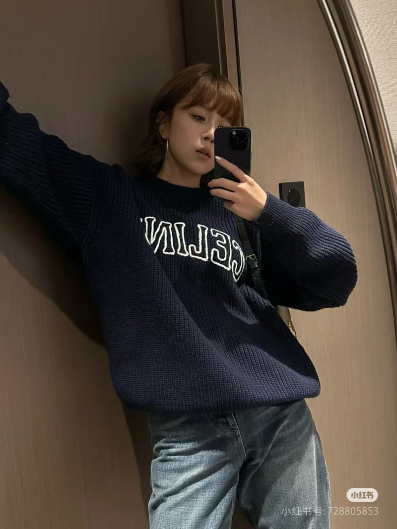 Celine 24FW Embroidered Logo Hoodie Black view