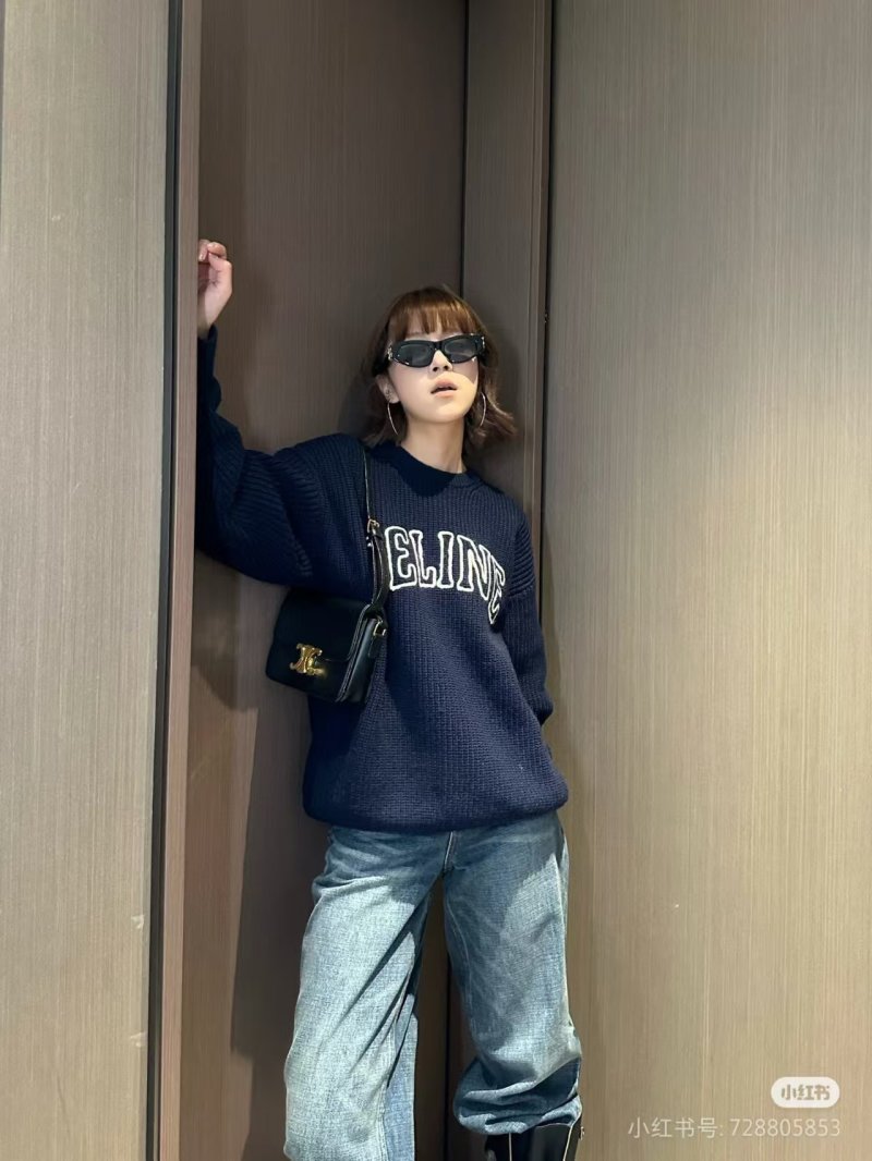 Celine 24FW Embroidered Logo Hoodie Black view