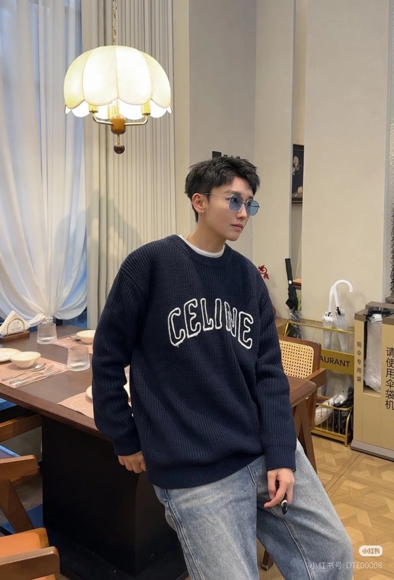 Celine 24FW Embroidered Logo Hoodie Black view